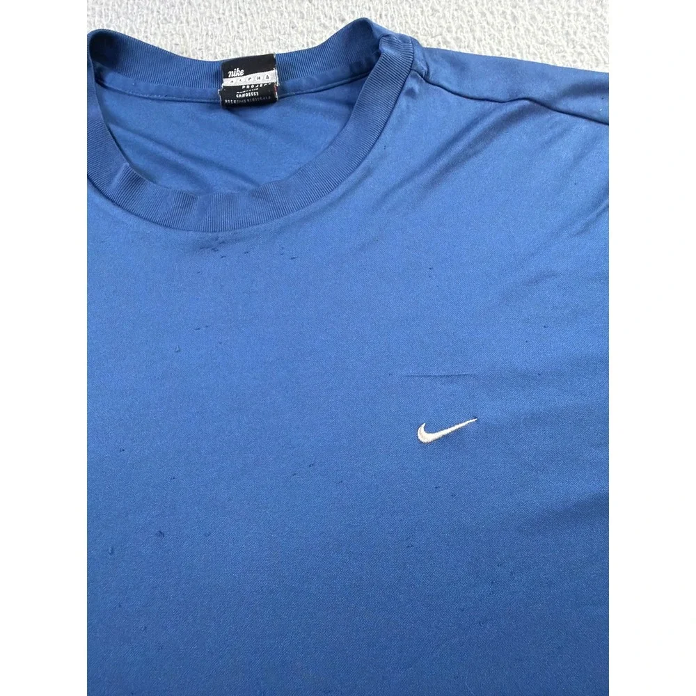 Vintage Nike Alpha Project Gym Shirt Mens XL Blue Made in USA Swoosh Y2K